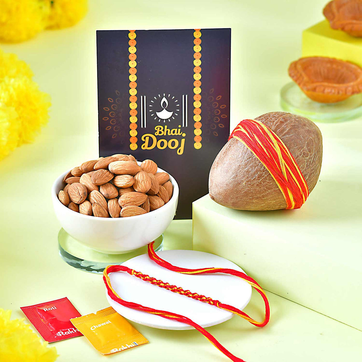 Bhaidooj Dhaga & Almond Gift Hamper