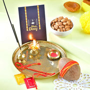 Bhaidooj Brass Pooja Thali Gift Hamper