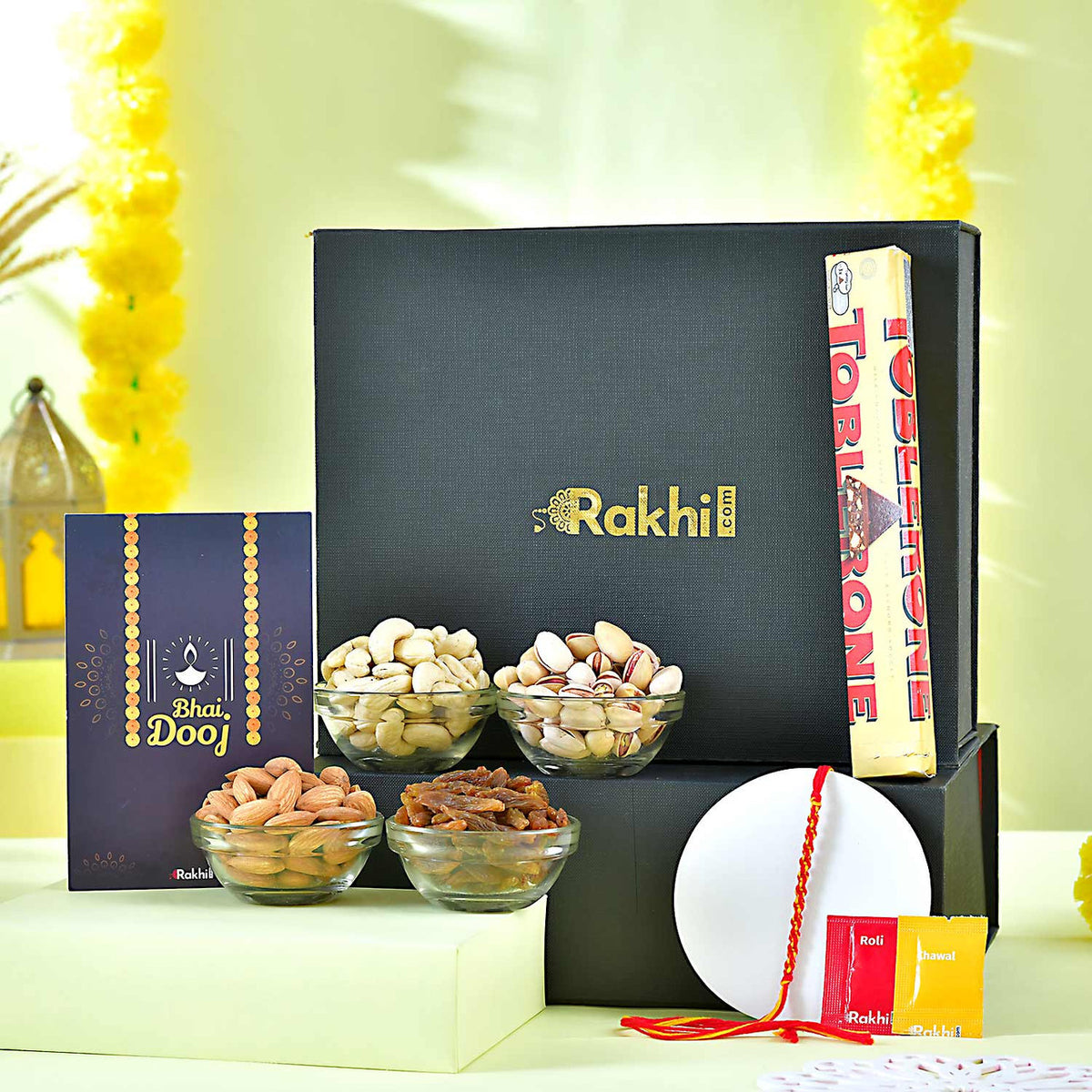 Bhaidooj Dhaga & Dry Fruit Gift Box