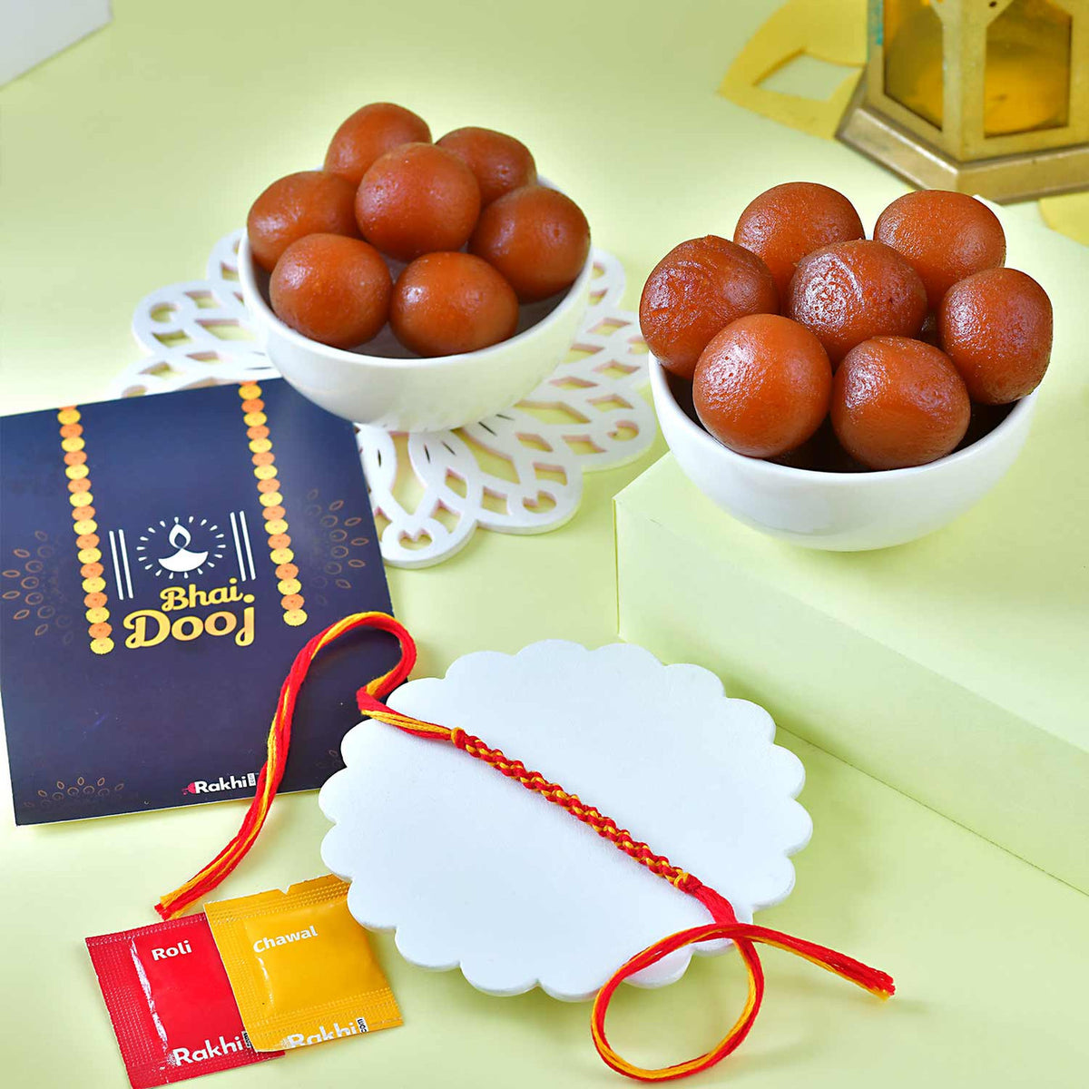 Bhaidooj Dhaga & Gulab Jamun Gift Set