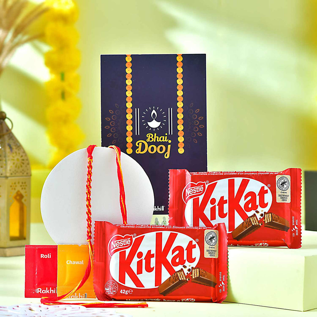 Bhai Dooj Thread with KitKat Chocolates
