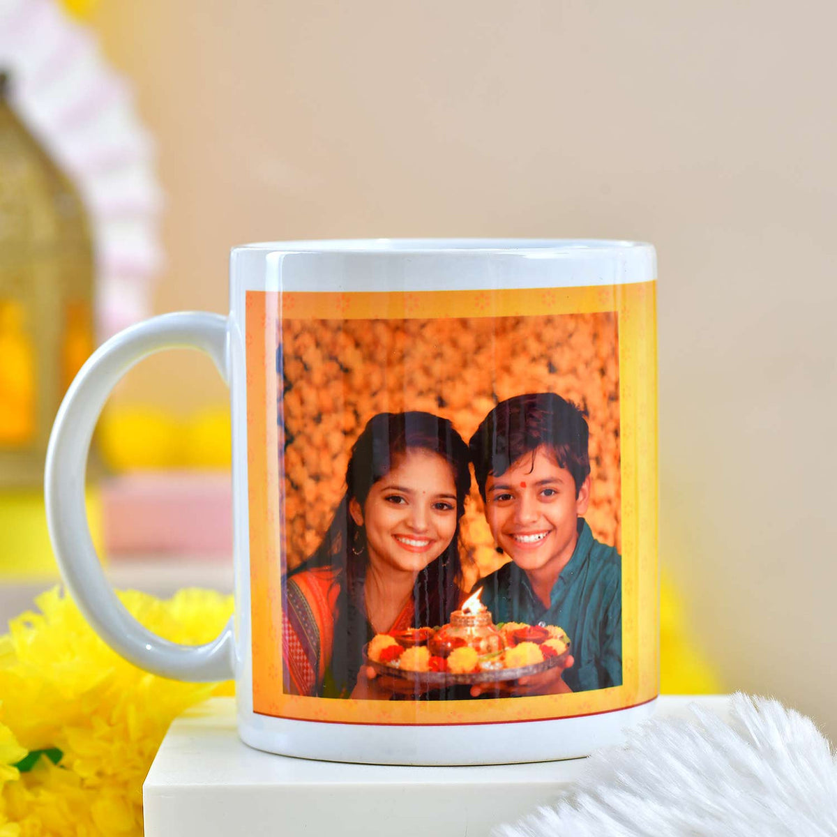 Personalized Bhaidooj Photo Mug with Kalava