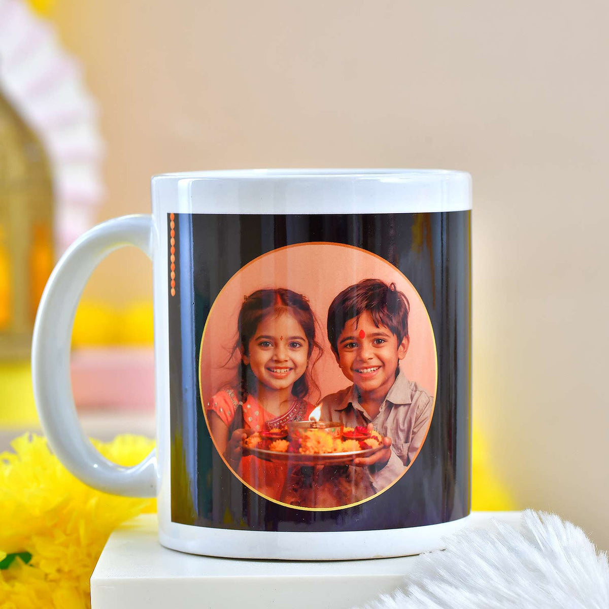 Personalized Bhaidooj Photo Mug & Thread Set