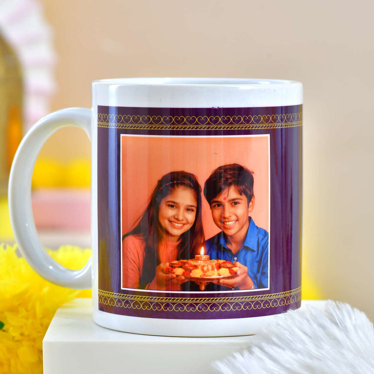 Personalized Bhaidooj Photo Mug with Kalava