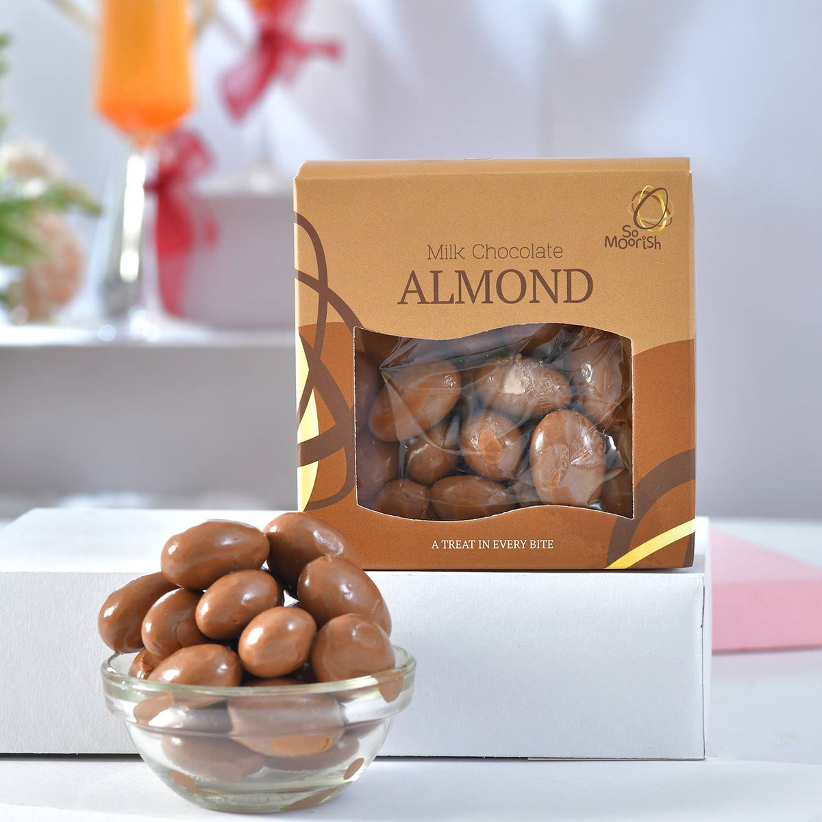 Set of Elegant Rakhi with Milk Chocolate Almond