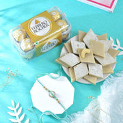 Beautiful Rakhi With Kaju Katli & Ferrero Rocher