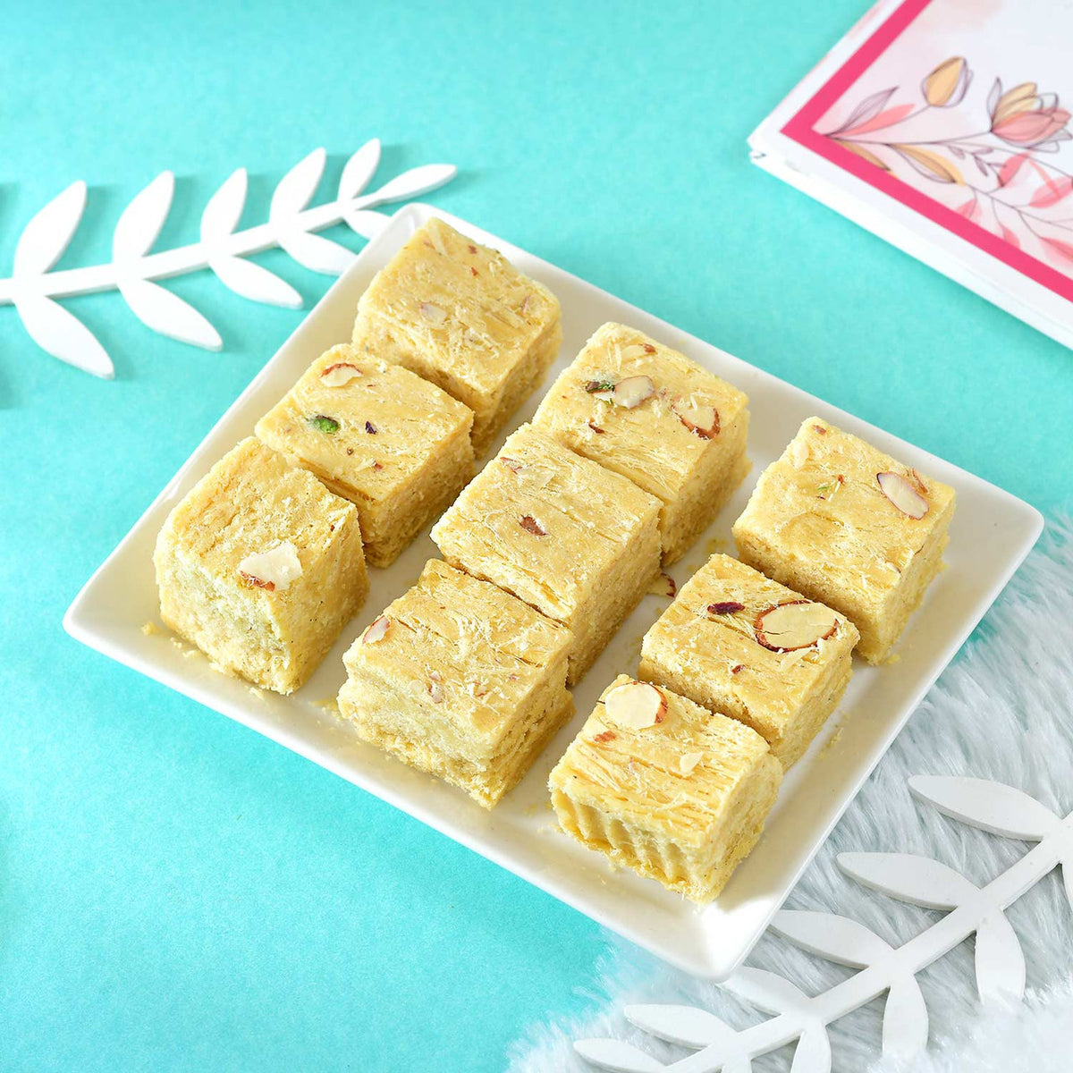 Divine Bhai Rakhi With Cashew & Soan Papdi Sweet