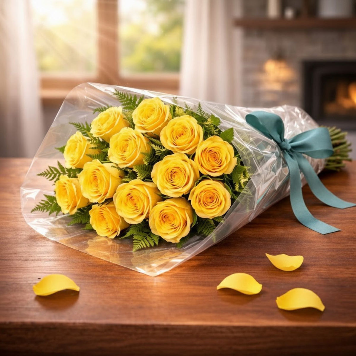 Sunny Yellow Rose Bouquet