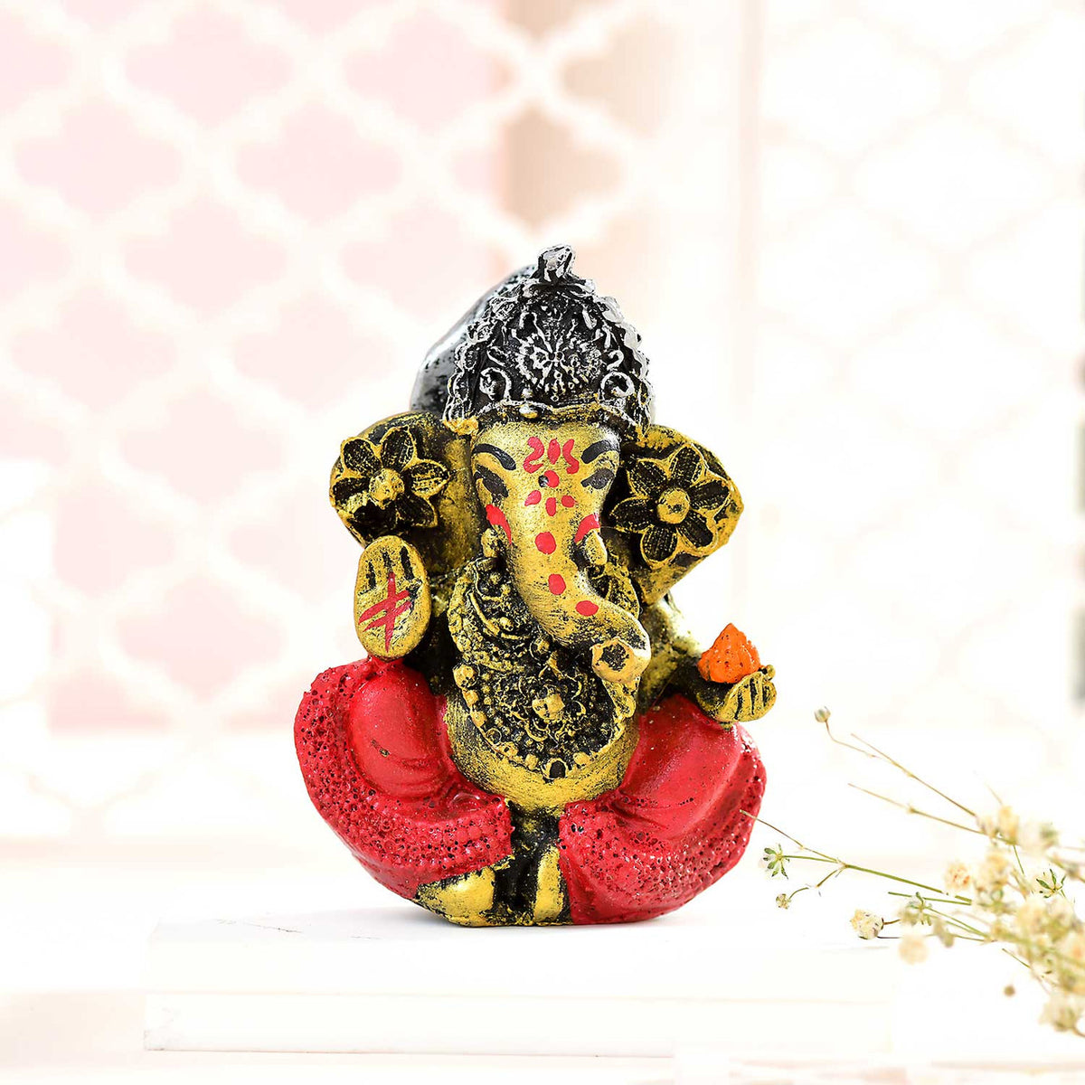 Ganesha Idol with Pooja Thali & Gourmet Hamper