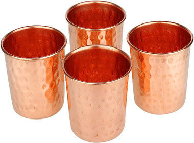 Copper Hammered Glass Set