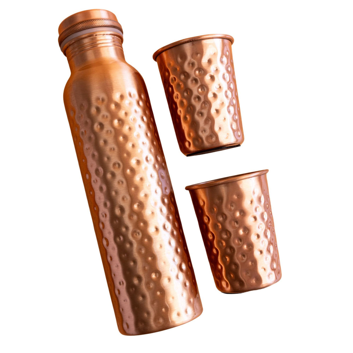 Copper Bottle & Glass Gift Set