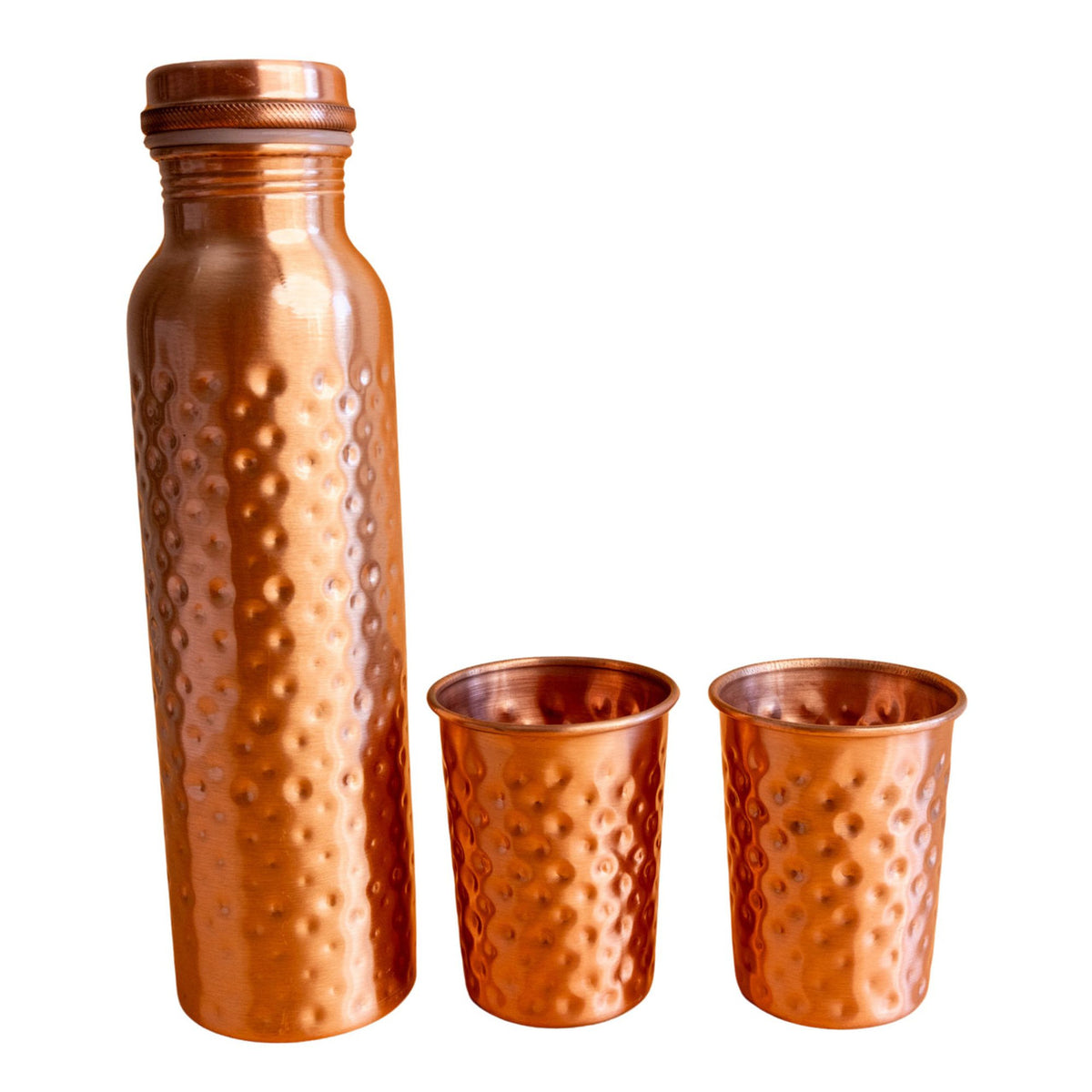 Copper Bottle & Glass Gift Set