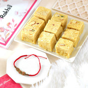Rudraksha Rakhi With Soan Papdi