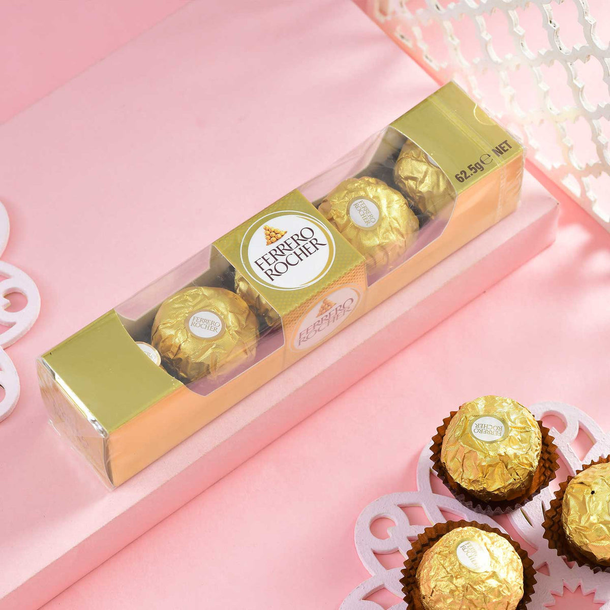 Premium Rudraksha Rakhi with 5 Pcs Ferrero Rocher