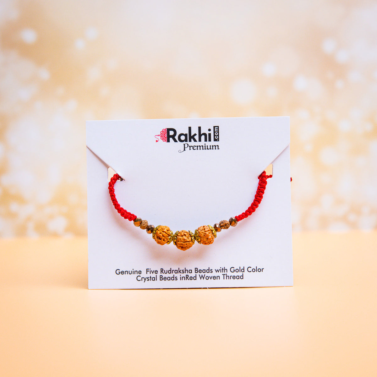 Premium Rudraksha Rakhi With Aroma Candle & Ferrero Chocolates