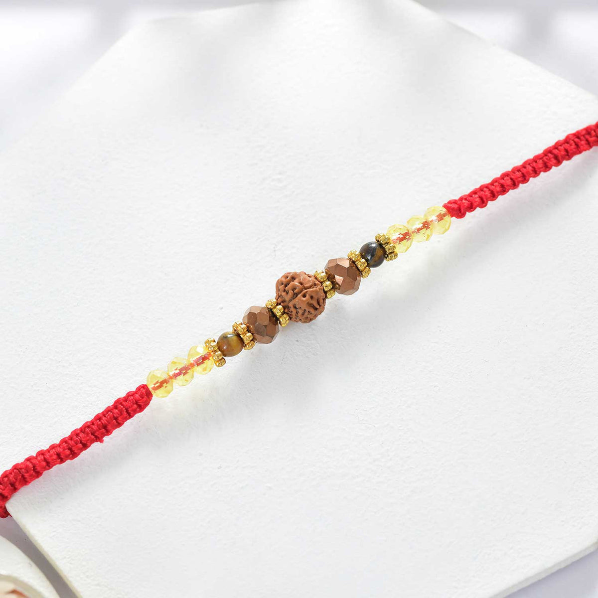Premium Rudraksha Rakhi with Ganesha & Ferrero Rocher