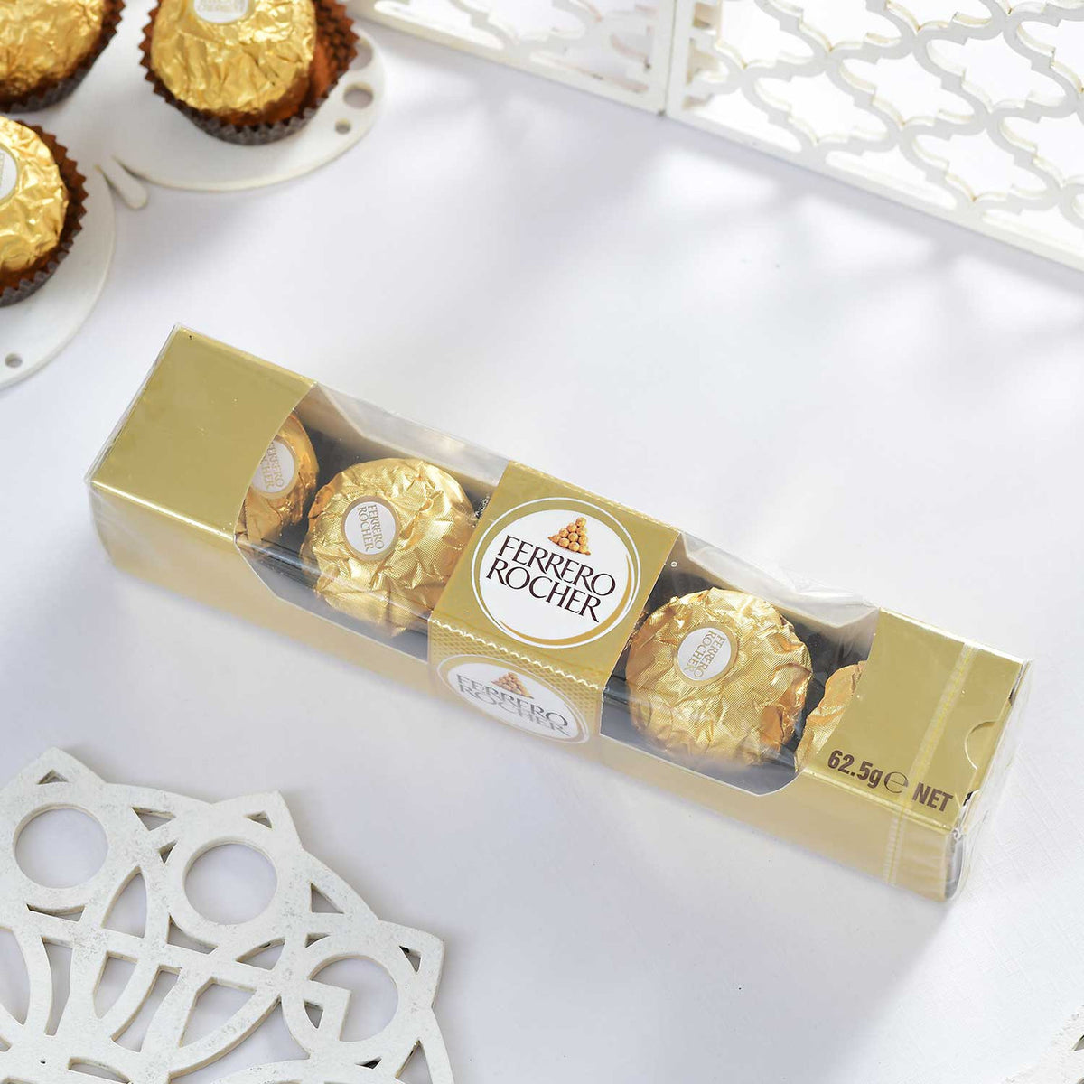 Premium Rudraksha Rakhi with Ganesha & Ferrero Rocher