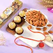 Hand Made Bhai Thread with Ferrero & Almonds