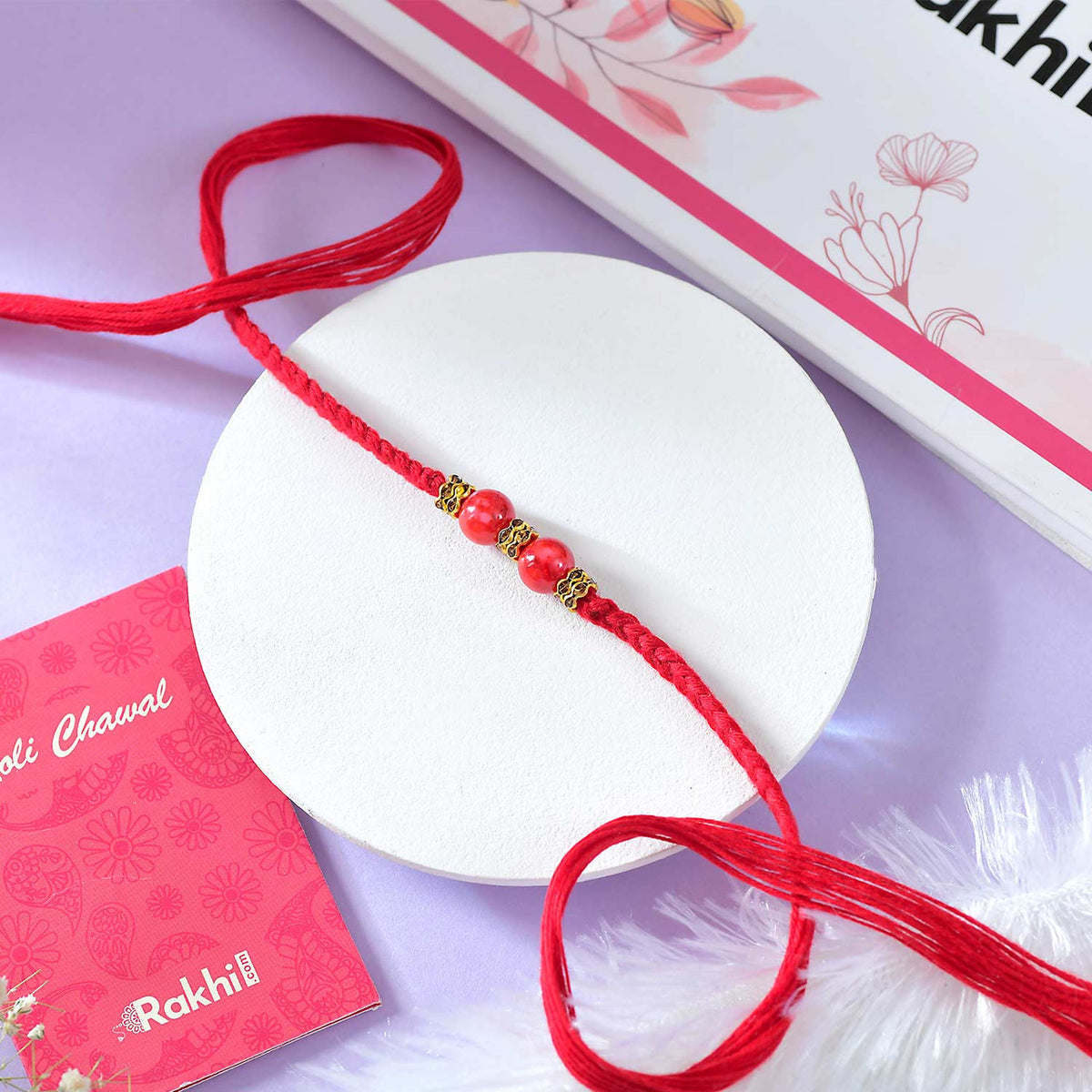 Red Beaded Rakhi