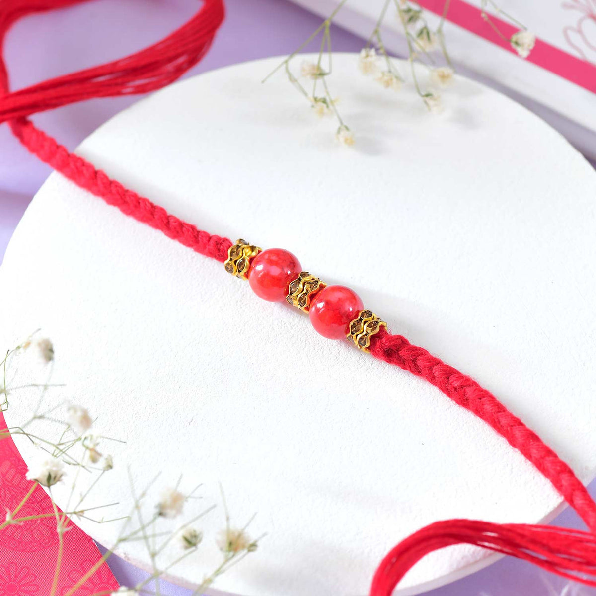 Red Beaded Rakhi