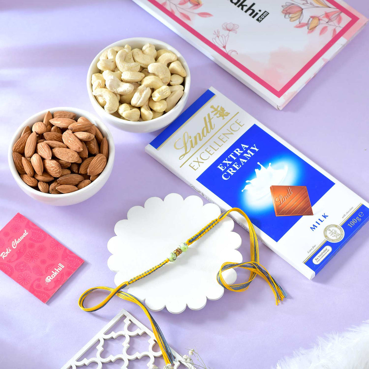 Single Rakhi With Chocolates & Dryfruits