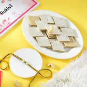 Bhai Rakhi with Kaju Katli Sweet