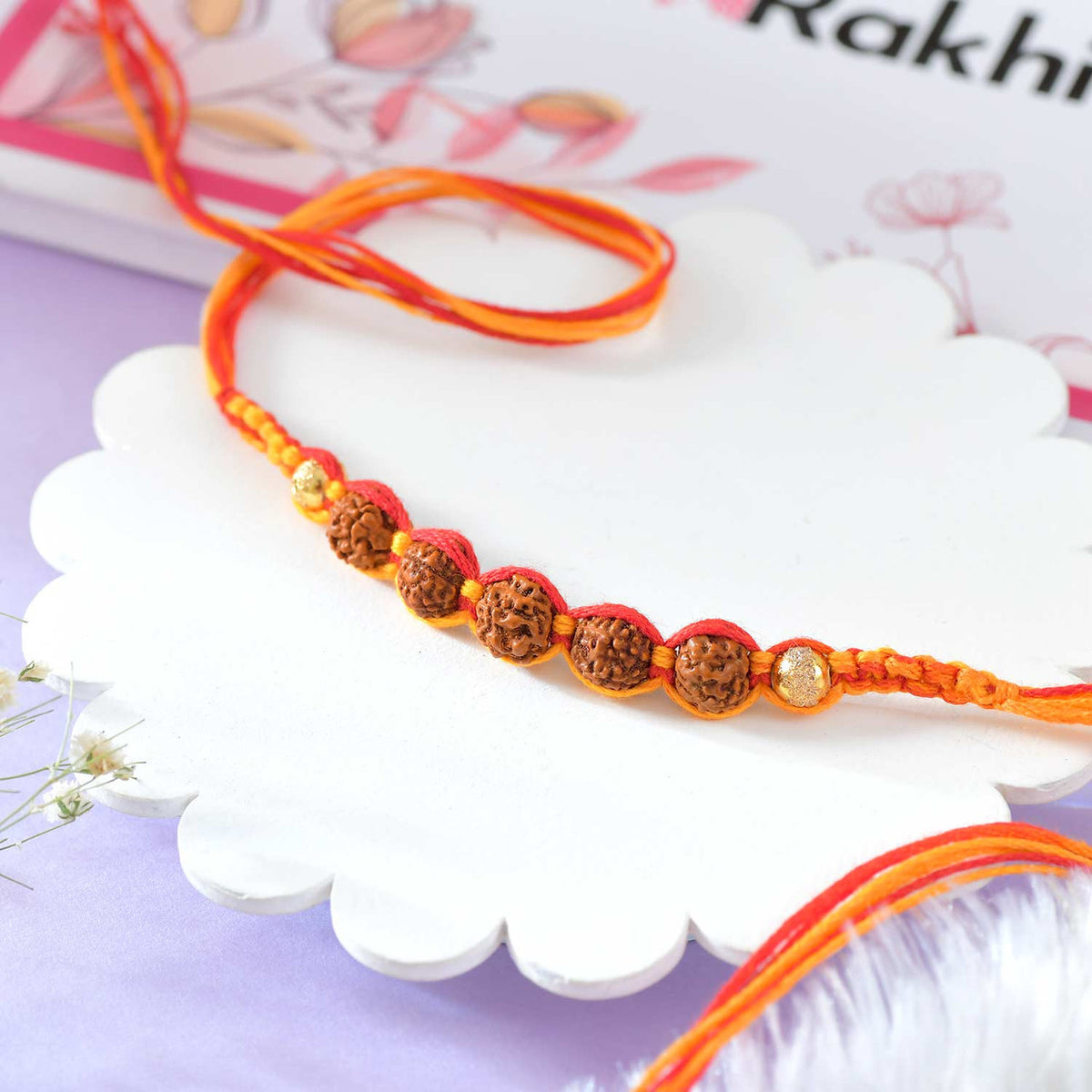 Five Rudraksha Rakhi For Bhai