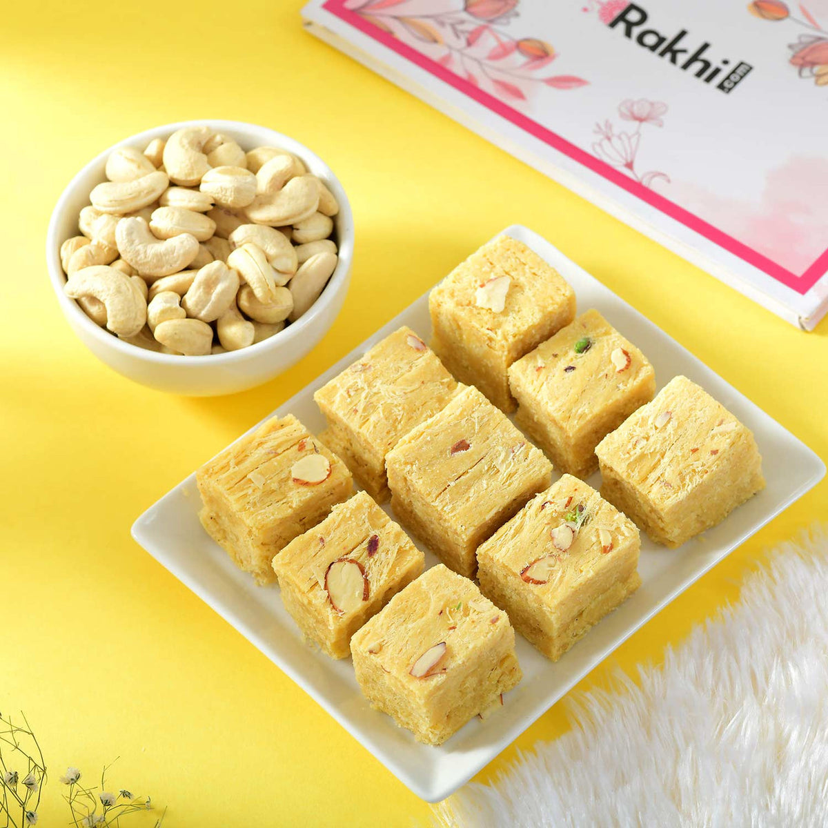 Satrangi Rakhi With Soan Papdi & Cashew