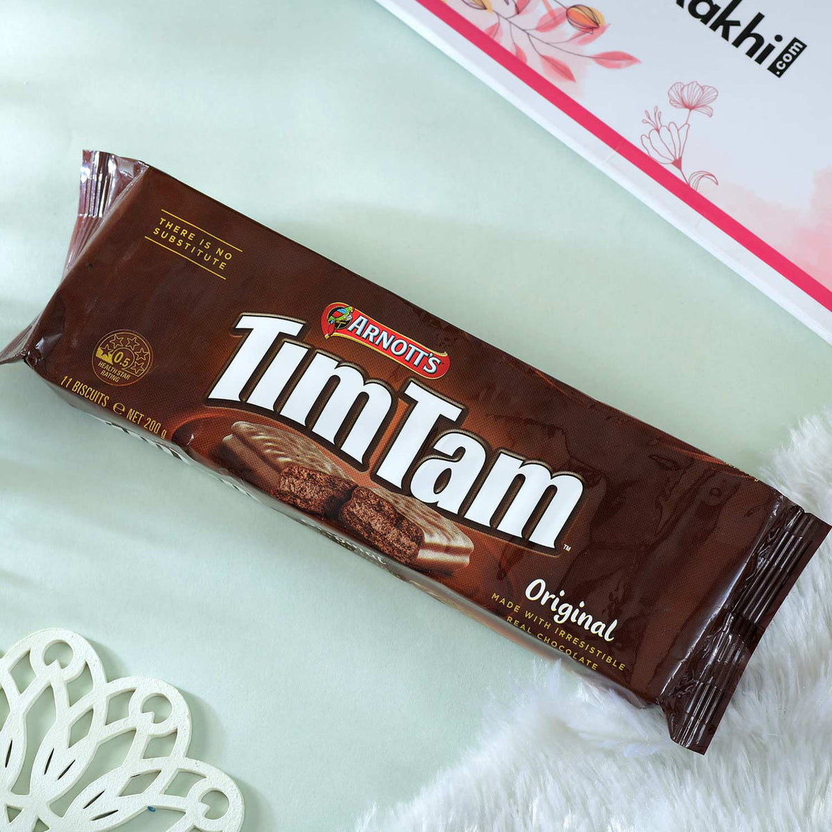 Bhaiya Rakhi With TimTam Chocolate Biscuit