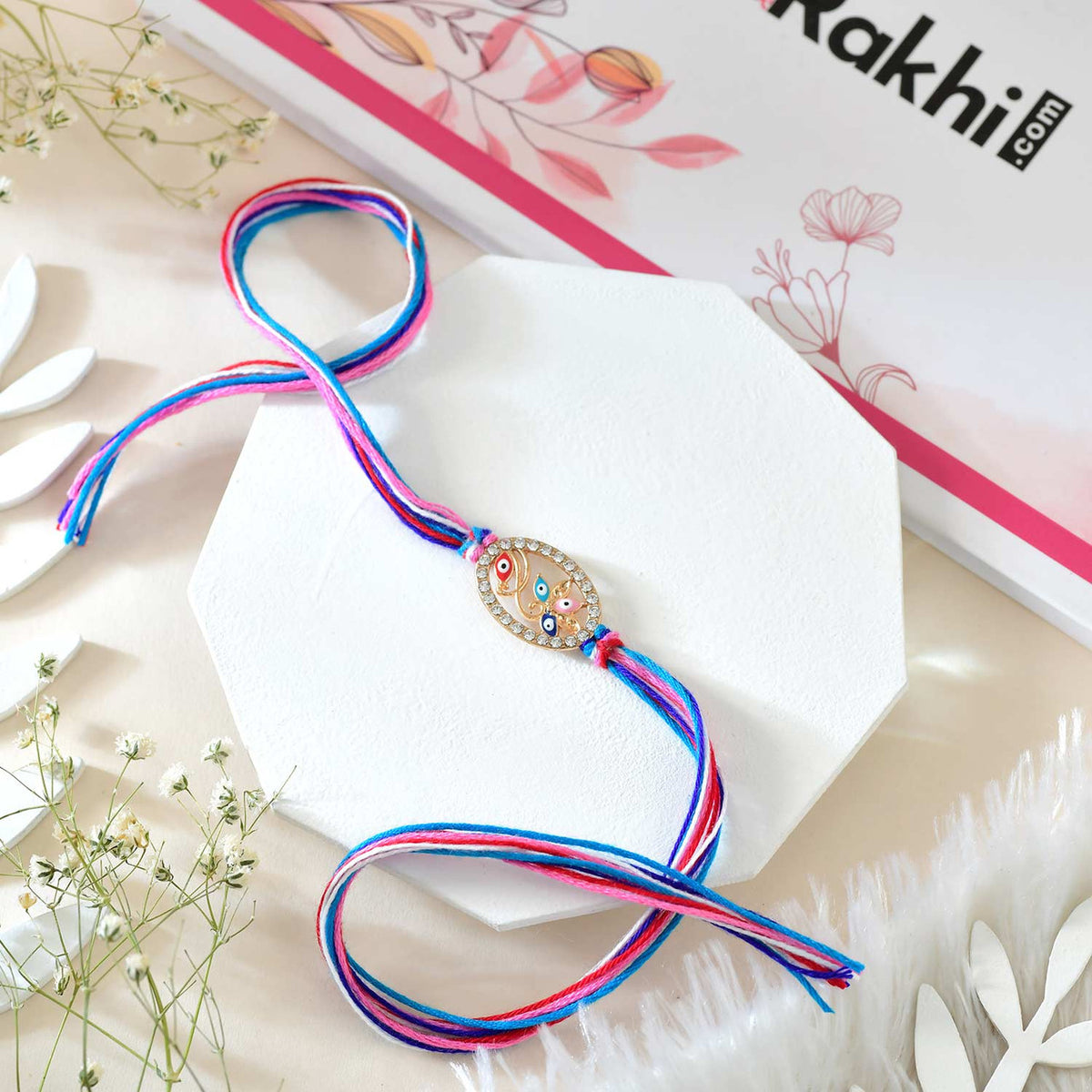 Stunning Rakhi With Kaju Katli Sweet
