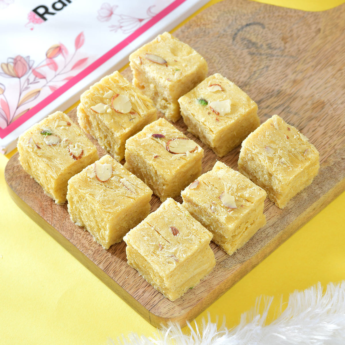 Set of 2 Designer Rakhi With Soan Papdi