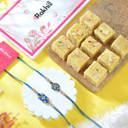 Set of 2 Designer Rakhi With Soan Papdi