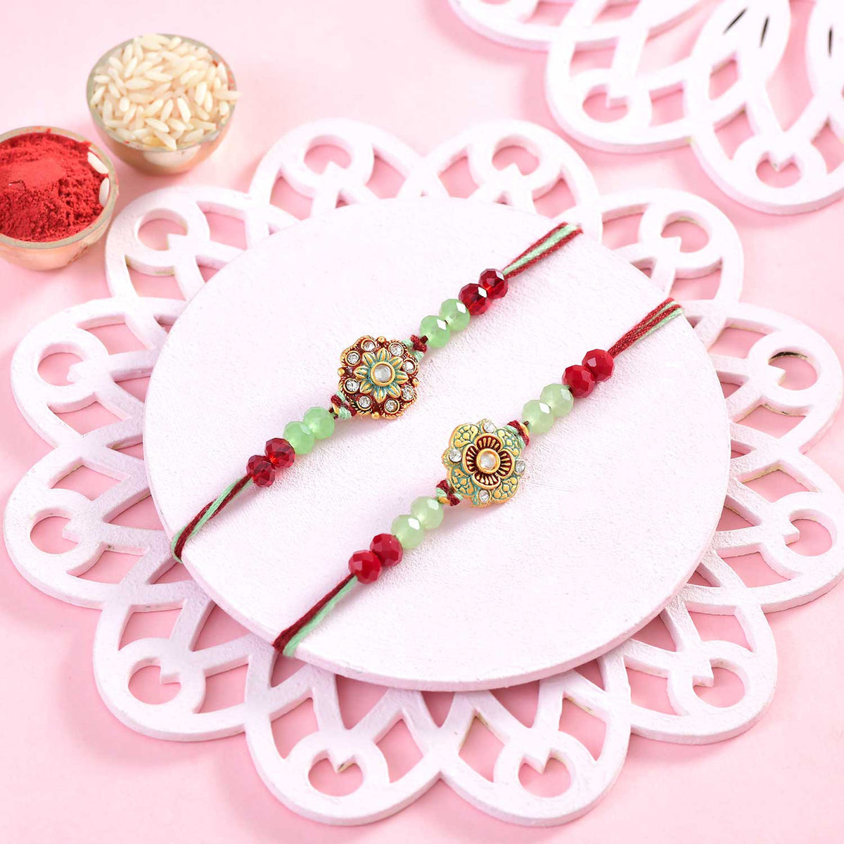 Set of 2 Rakhi With Krishna Kids Rakhi