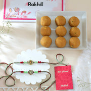 Set of 2 Bhai Rakhi With Besan Laddoo