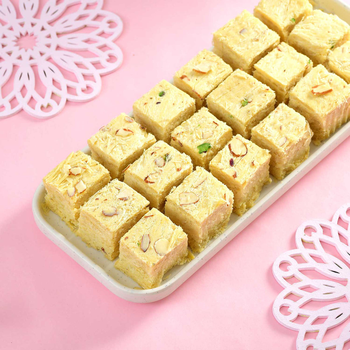Set of 2 Rakhi With Soan Papdi & Cashew Nut