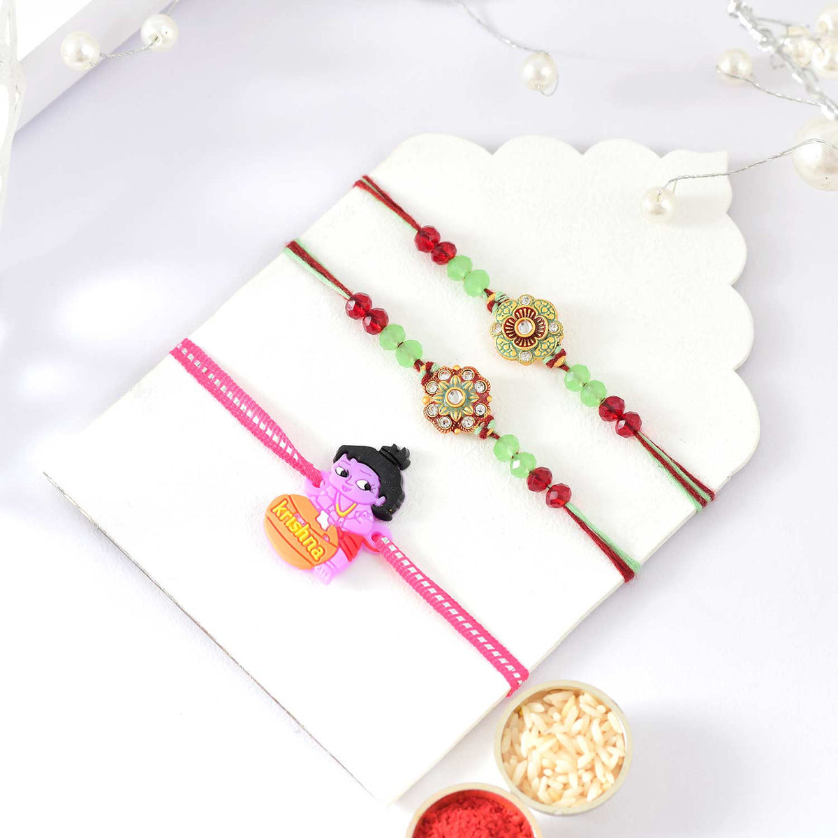 Set of 2 Rakhi With Krishna Kids Rakhi