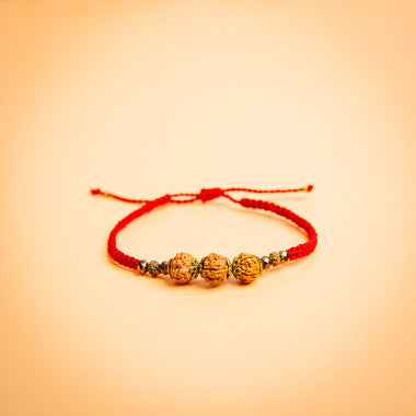 Genuine Rudraksh Rakhi with Tilak & Wishes Card