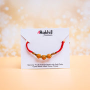 Genuine Rudraksh Rakhi with Tilak & Wishes Card