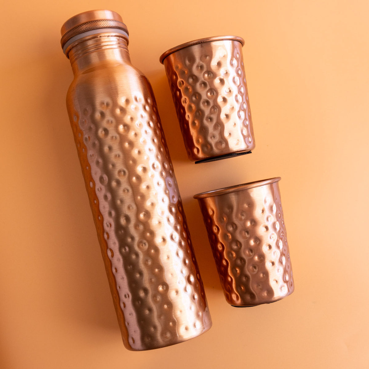 Copper Bottle & Glass Gift Set