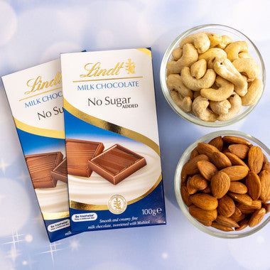 Designer Rakhi & Dry Fruit And Sugar Free Chocolate Gift Set