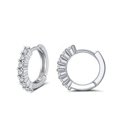 Elegant 13mm White CZ Hoop Earrings