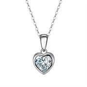 Elegant Heart Solitaire 925 Sterling Silver Necklace