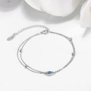 Mystic 925 Sterling Silver Double-Layer Evil Eye Bracelet