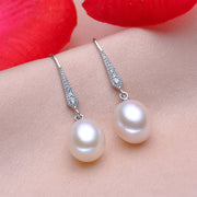 Timeless 925 Sterling Silver Pearl & AAAA CZ Earrings