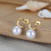 Graceful Freshwater Pearl 14K Gold Earrings