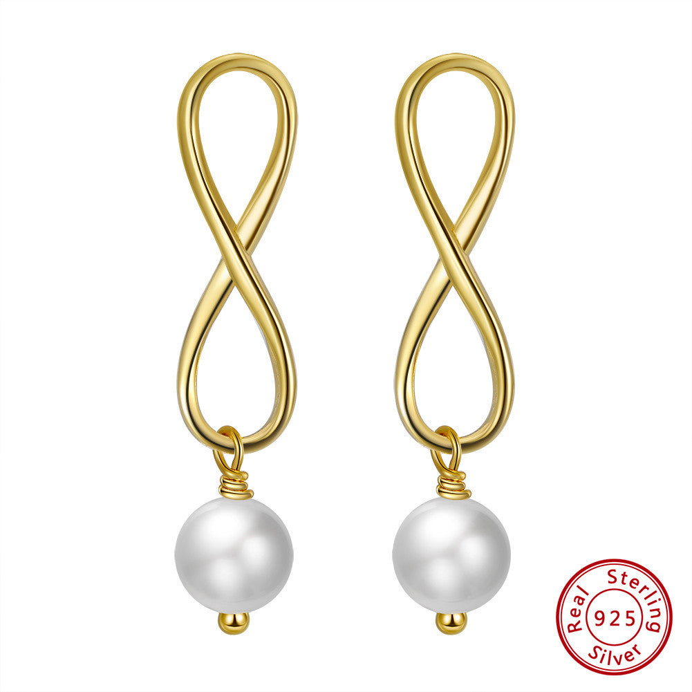Exquisite Pearl & Abalone Shell 14K Gold Plated Earrings