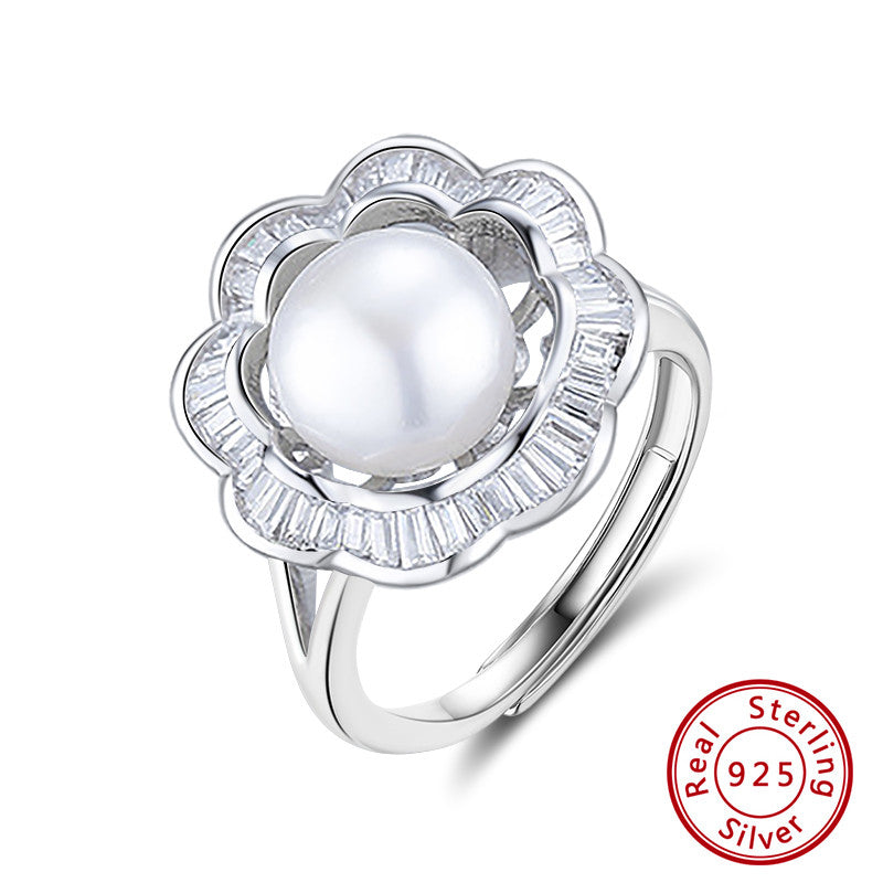 Floral Design 925 Sterling Silver Adjustable Ring