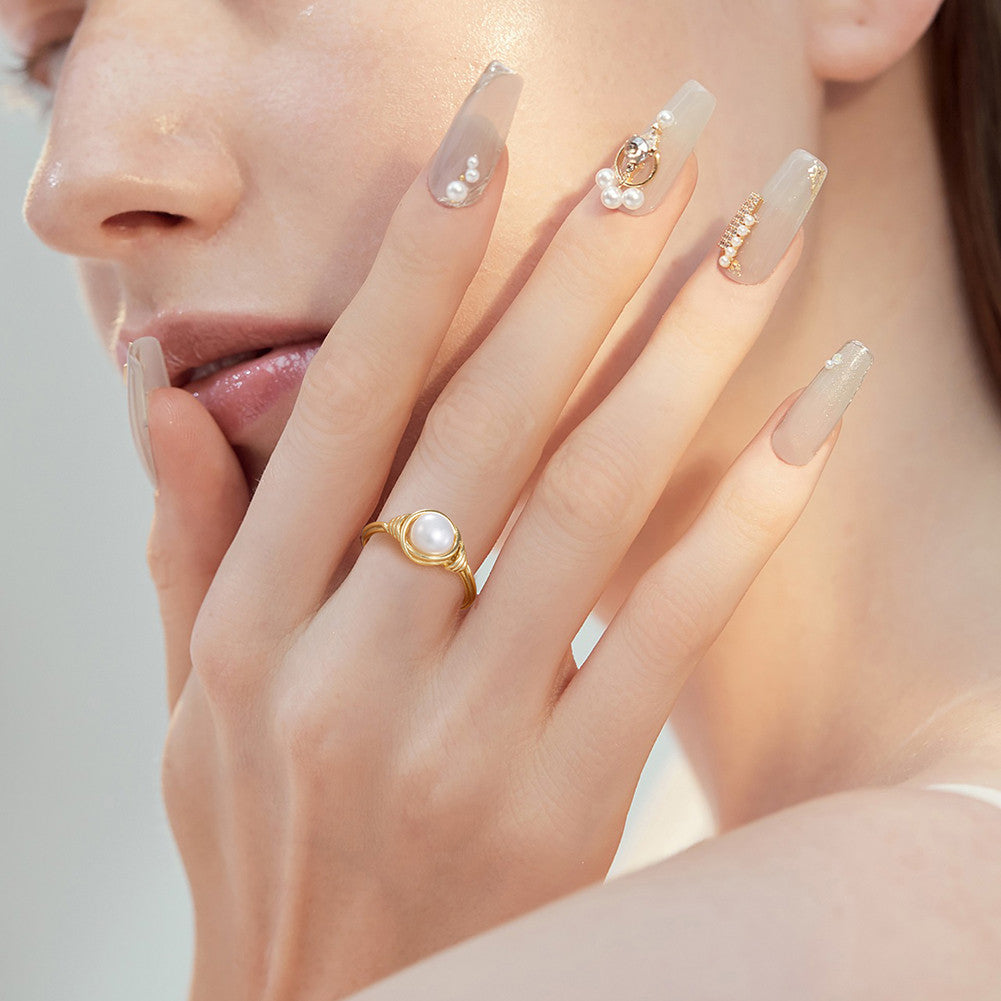 Elegant 925 Sterling Silver Gold Plated Adjustable Ring