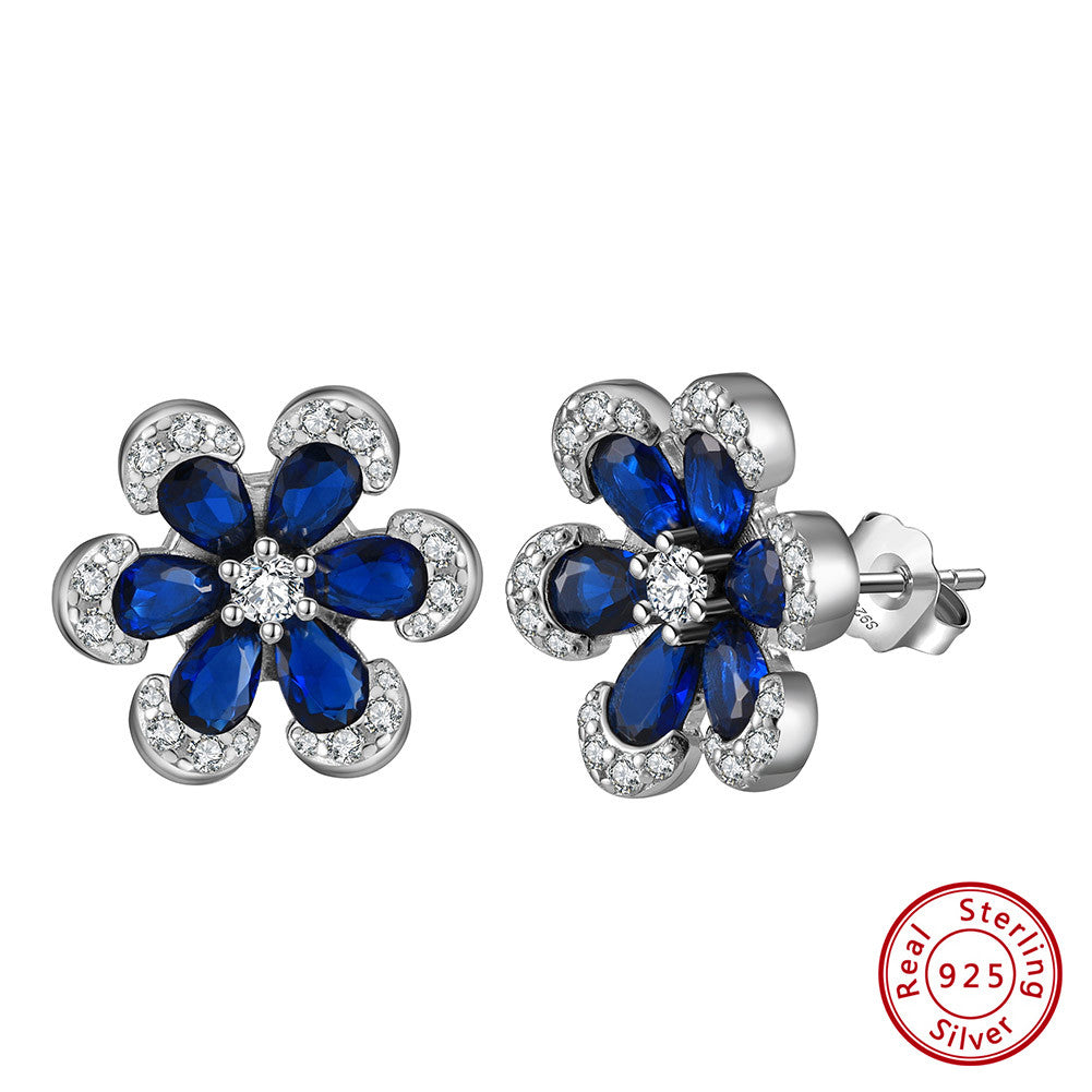 Elegant Blue 925 Sterling Silver Earrings