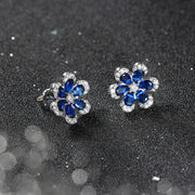 Elegant Blue 925 Sterling Silver Earrings